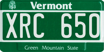 VT license plate XRC650