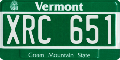 VT license plate XRC651
