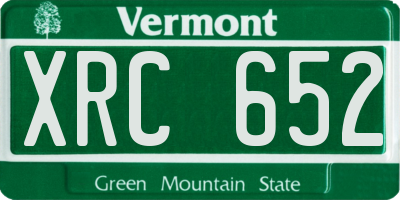 VT license plate XRC652