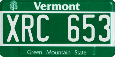 VT license plate XRC653