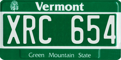 VT license plate XRC654