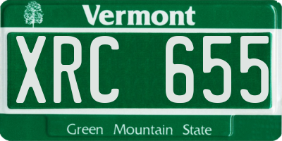 VT license plate XRC655