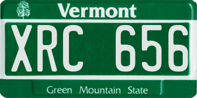 VT license plate XRC656