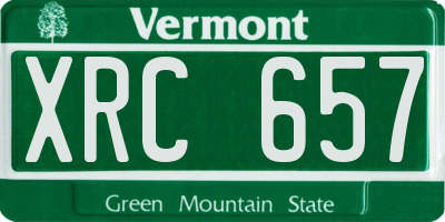 VT license plate XRC657