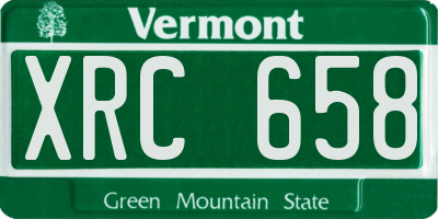 VT license plate XRC658
