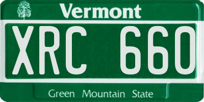 VT license plate XRC660