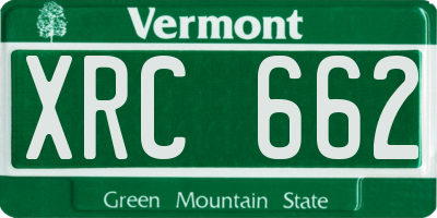 VT license plate XRC662