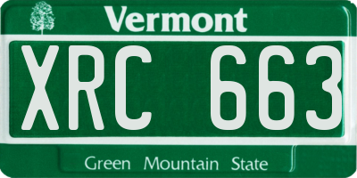 VT license plate XRC663