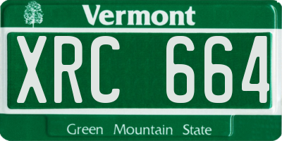 VT license plate XRC664