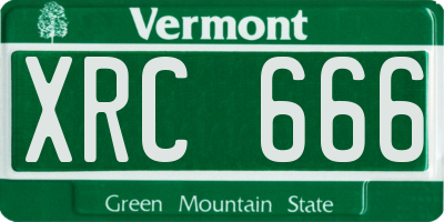 VT license plate XRC666