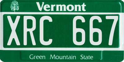 VT license plate XRC667