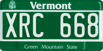 VT license plate XRC668