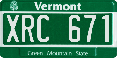 VT license plate XRC671