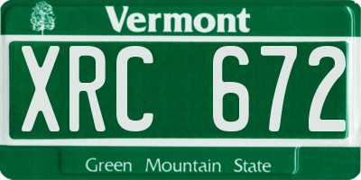 VT license plate XRC672