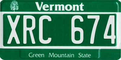 VT license plate XRC674