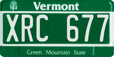 VT license plate XRC677
