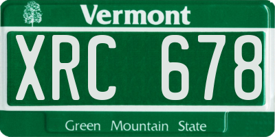 VT license plate XRC678
