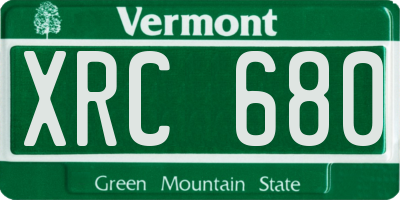 VT license plate XRC680