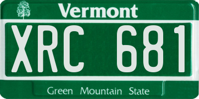 VT license plate XRC681