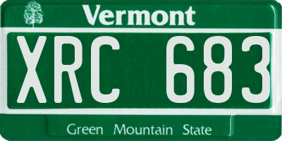 VT license plate XRC683