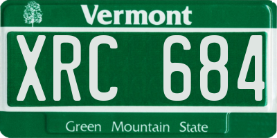 VT license plate XRC684