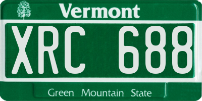 VT license plate XRC688