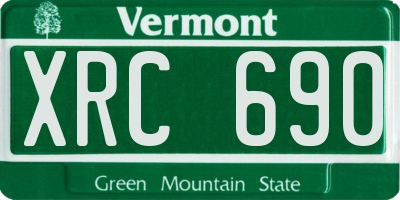 VT license plate XRC690