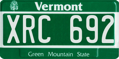 VT license plate XRC692