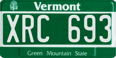 VT license plate XRC693