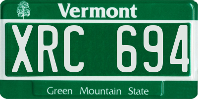 VT license plate XRC694