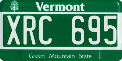 VT license plate XRC695