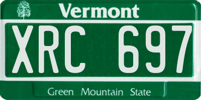 VT license plate XRC697