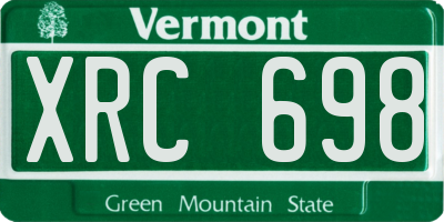 VT license plate XRC698