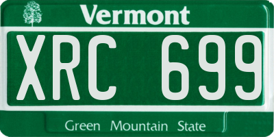VT license plate XRC699