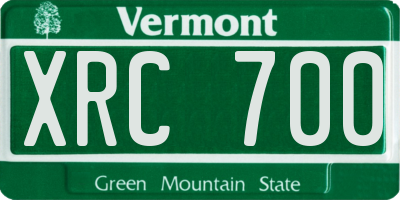 VT license plate XRC700