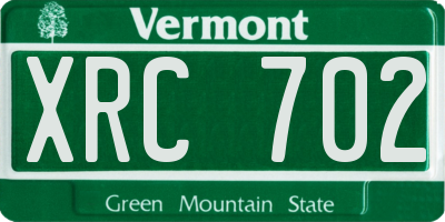 VT license plate XRC702