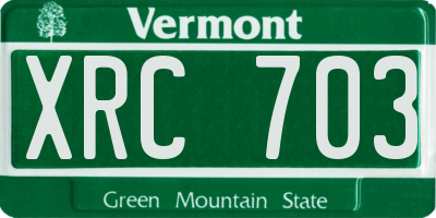 VT license plate XRC703