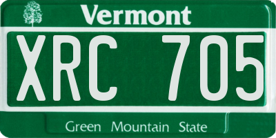 VT license plate XRC705