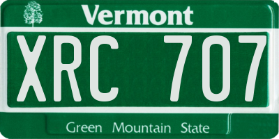 VT license plate XRC707