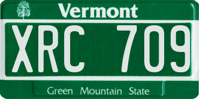 VT license plate XRC709