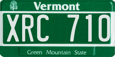 VT license plate XRC710