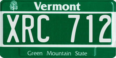 VT license plate XRC712