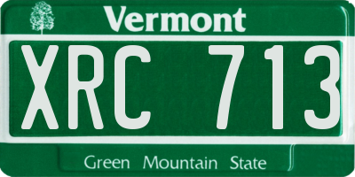 VT license plate XRC713