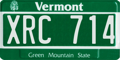 VT license plate XRC714