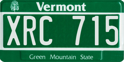 VT license plate XRC715