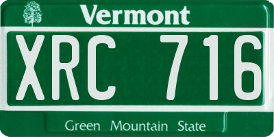 VT license plate XRC716