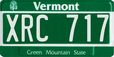 VT license plate XRC717