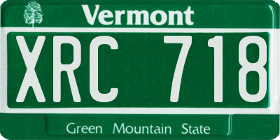 VT license plate XRC718