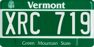 VT license plate XRC719