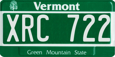 VT license plate XRC722